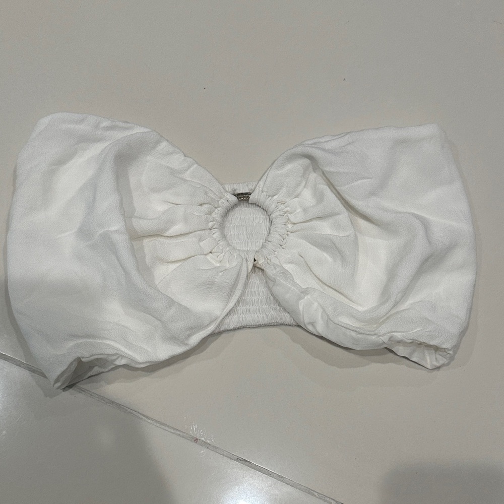 Indah White Strapless Top